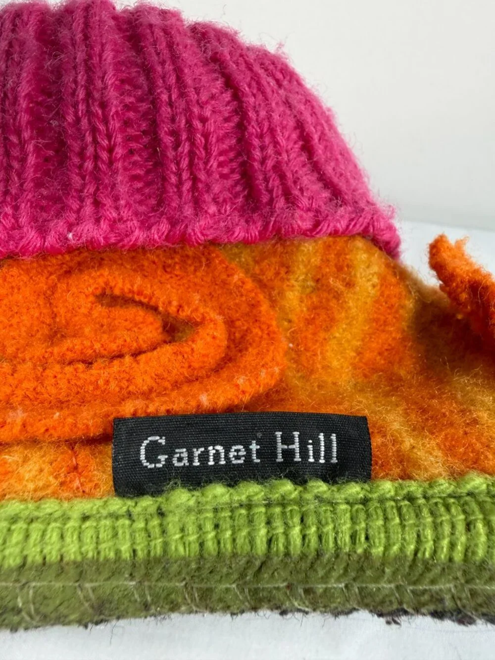 Kids GARNET HILL Boiled Wool Ginger Cat Slipper Boots Sz 8